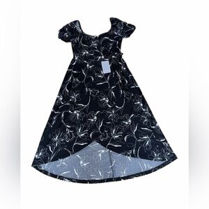 Lush Women’s Dress Hi-low Faux Wrap Black & White Floral Size Small New